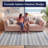 Broddrick Striped Ivory Sand Azure Indoor Outdoor Area Rug-766862117