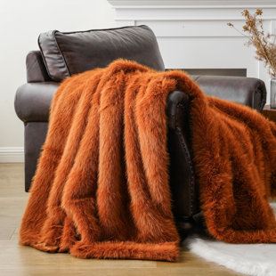 Jeté en fausse fourrure de luxe, grandes couvertures douces et douces en fourrure duveteuse et pour le lit, décoration intérieure, couverture en fourrure très grande taille avec poils longs