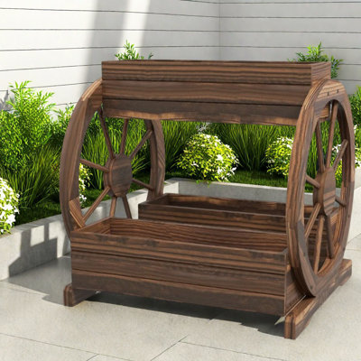 Spacious Wooden Planters With Farmhouse Style For Home Garden