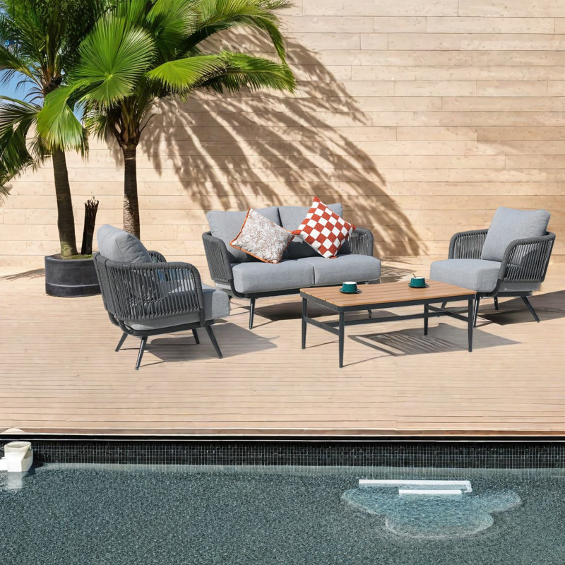 Canapés de patio Lb, ensemble moderne en corde de métal pour balcon dans la cour arrière