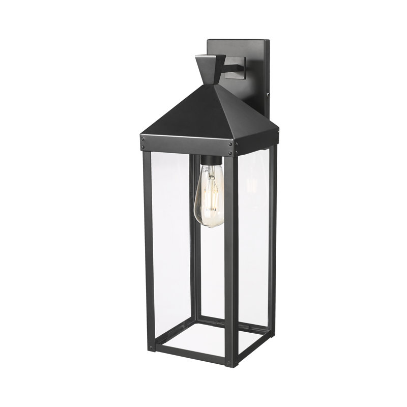 Blankenship 1-Light Outdoor Wall Sconce - Painted Black, 21.75" H x 7.25" W x 8.25" D