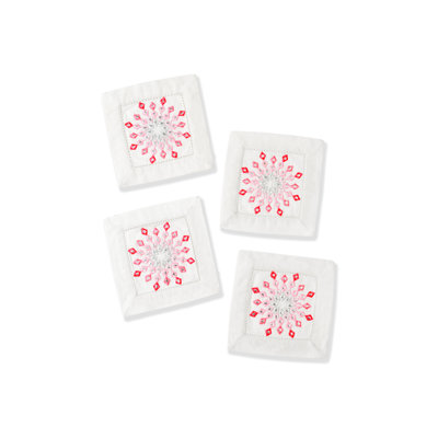 The Aurora Mirrored Cocktail Napkins – Set of 4