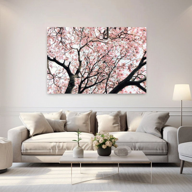 Arbre de cerisier japonais délicat contemporain, H 40 po x l 60 po