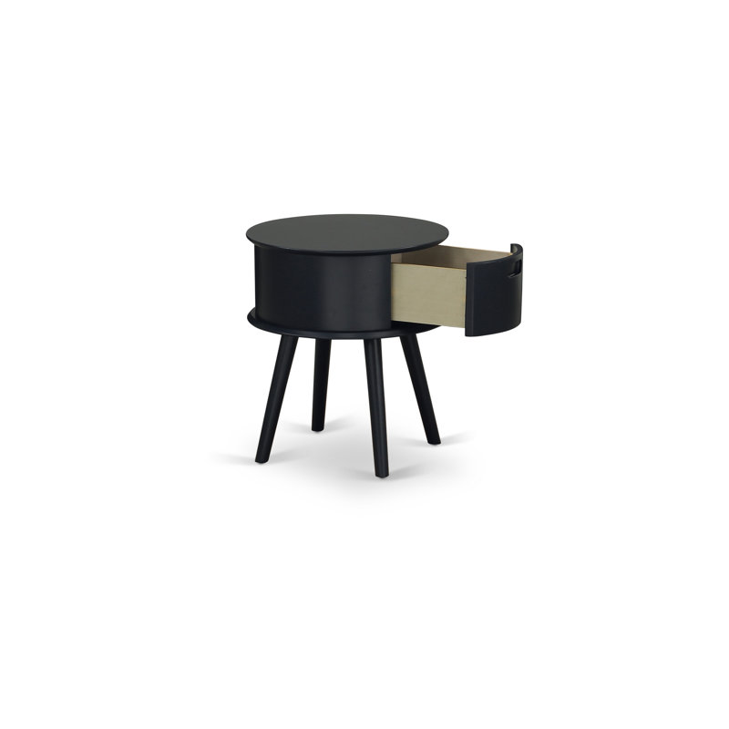 Ensemble de 1 petite table ronde bleu marine avec tiroir Gordon, paquet de 1, finition bleu marine, Bleu marine