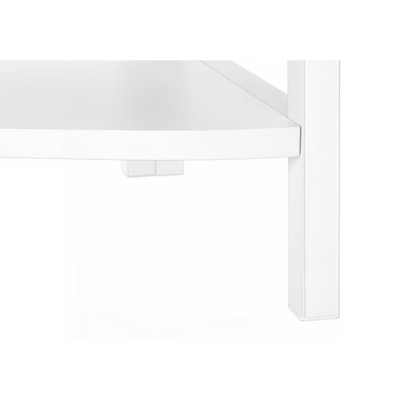 Bibliothèque de coin à 4 niveaux, Blanc, (4 tablettes) H 59 po x l 17,5 po x P 12,5 po