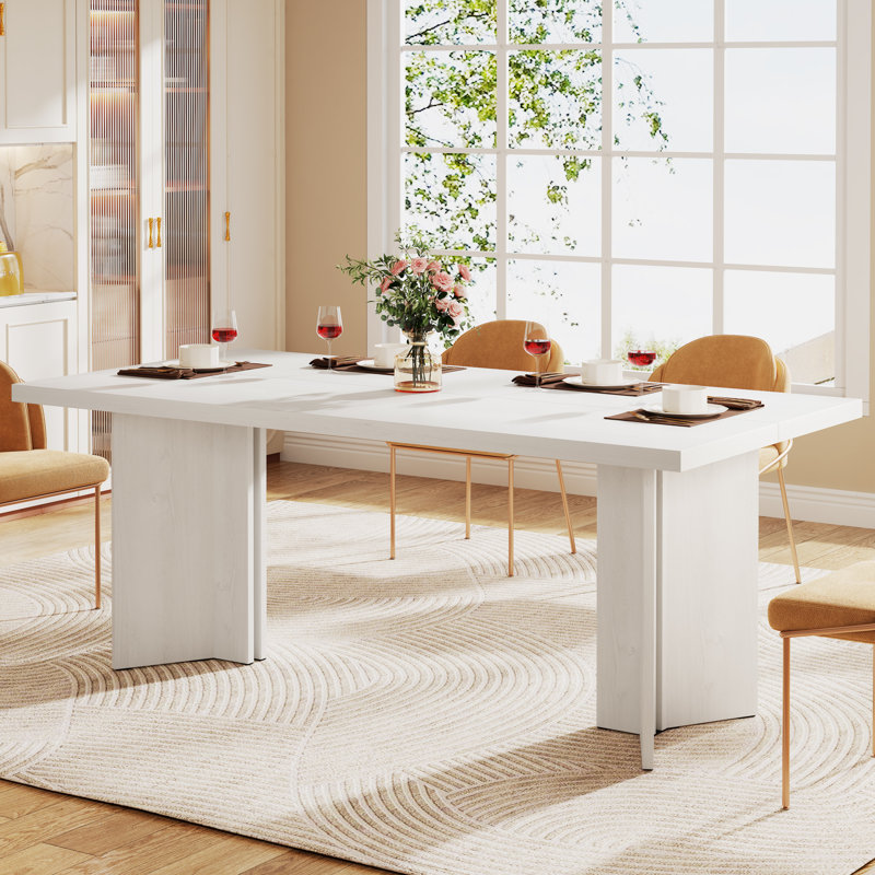 Table de salle à manger Rahn, Blanc délavé
