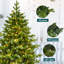 Sapin de Noël artificiel vert pré-éclairé avec lumière chaude et réaliste-210528628
