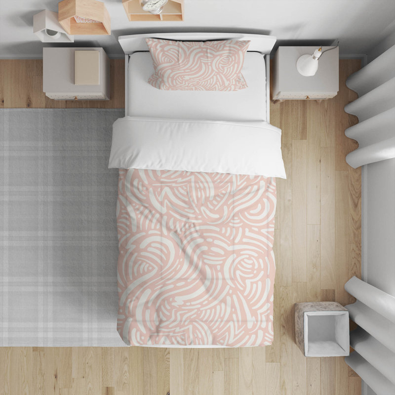 Ensemble d'édredon décoratif Cozy Swirl, Rose