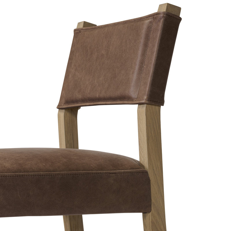 Ferris Stool, Light Oak, Palermo Cigar Genuine Leather, Bar Stool (29.92" Seat Height)
