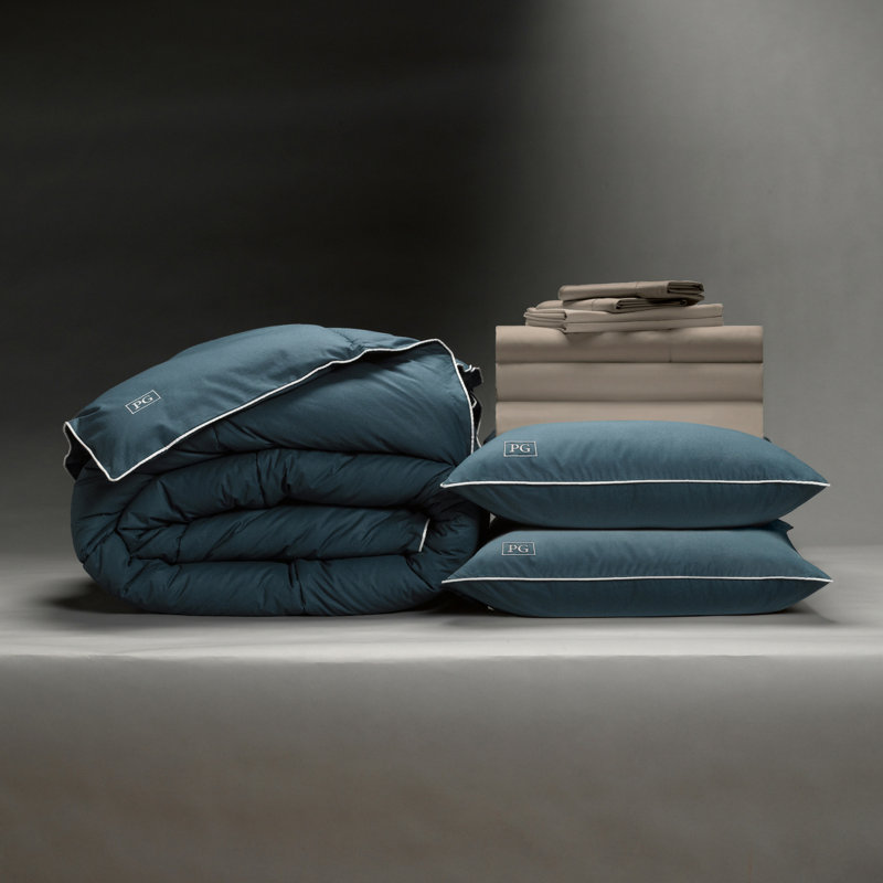 Ensemble d'édredon 5 pièces en coton standard, Édredon pour lit double et 9 pièces additionnell, Taupe cendré