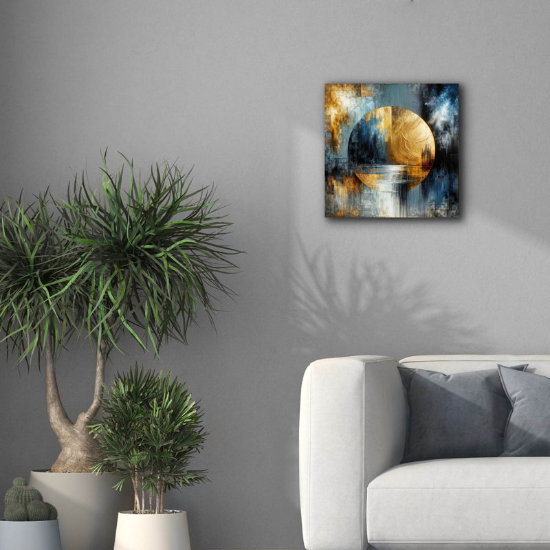"Epic Graffiti" Circle Abstract 1 "par Rey Klimt, art mural sur toile, H 18 po x l 18 po x P 0,75 po