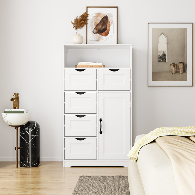 Commode d'appoint en bois massif, Blanc, H 41,73 po x l 23,61 po x P 13,01 po