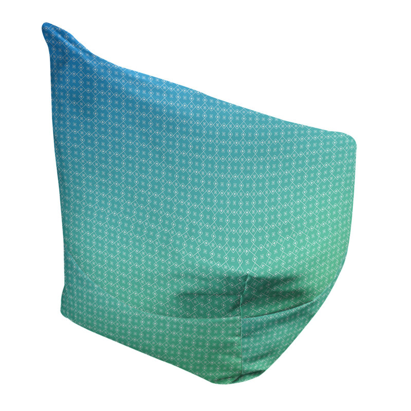 Sac de pois Kitterman, H 27 po x L 30 po x P 25 po, Pouf fauteuil, Bleu / vert