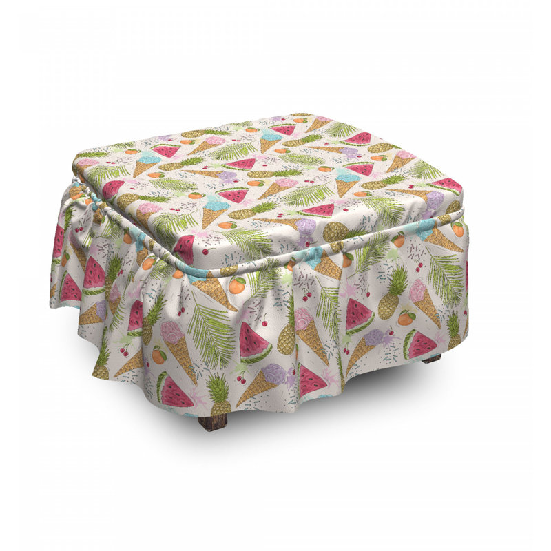 Housse pour repose-pieds ice crèmes et fruits