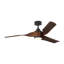 Visual Comfort Fan Touro Smart 60 LED Indoor Ceiling Fan with Threaded Downrod, Dark Walnut ABS blades and Handheld Remote-51586979-51586978