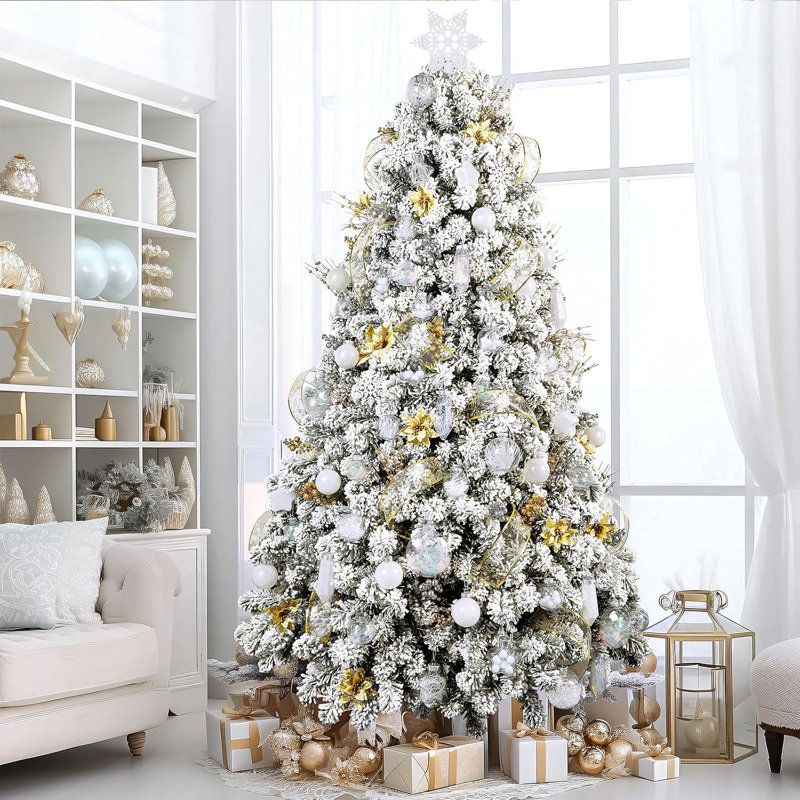 100 pièces de décorations d'arbre de Noël blanc, ensemble d'ornements en plastique incassable pour décoration d'arbre de Noël