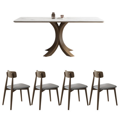 Italian style simple rectangular dining table sets