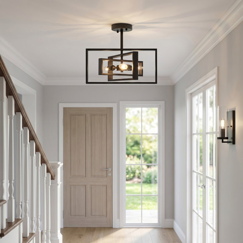 Plafonnier semi-encastré 3 lumières moderne 