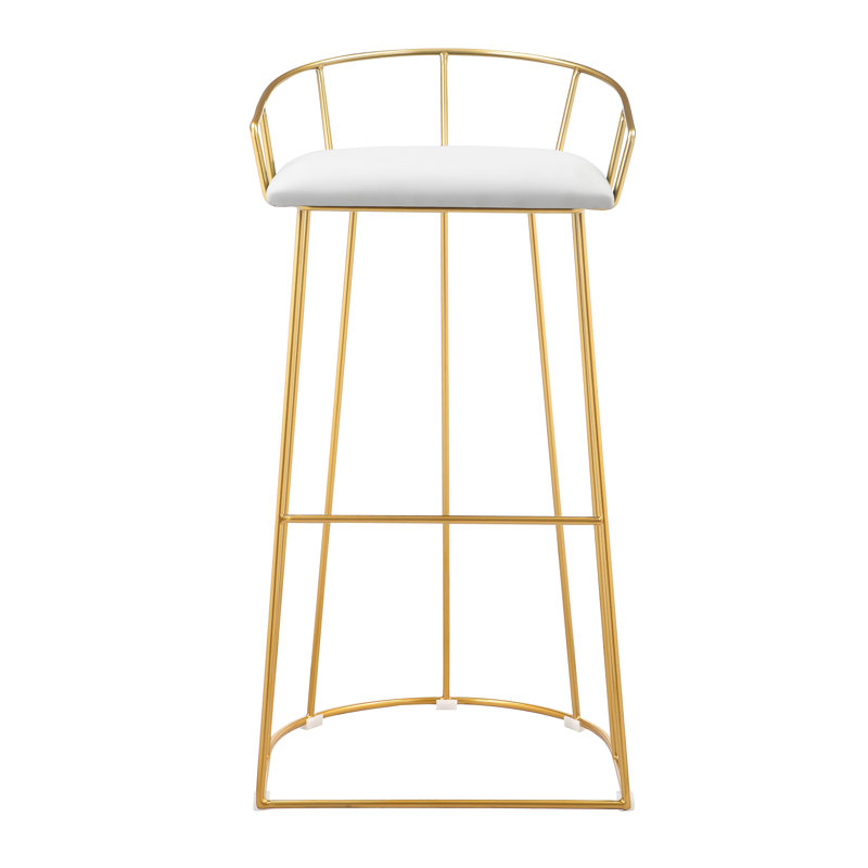 Tabouret de bar et de comptoir Jillian, Tabouret de bar (siège d’une hauteur de 30,5 po), Similicuir blanc