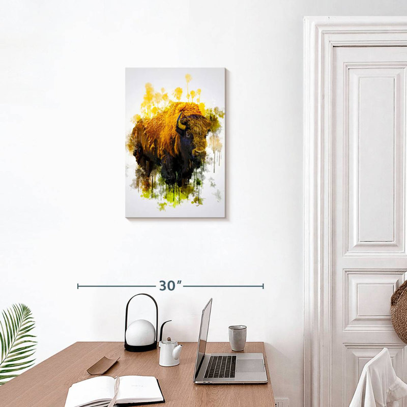 Brampt Colored Bison, 24" H x 16" W