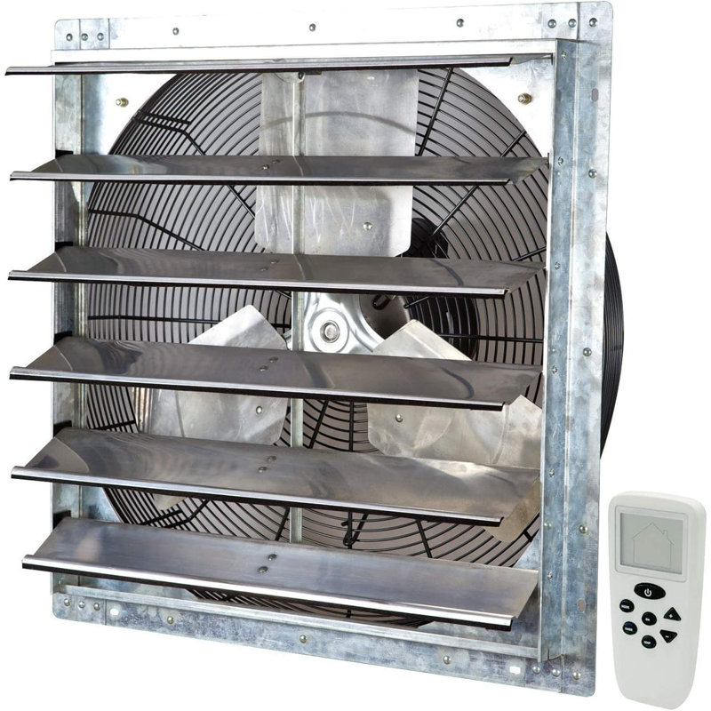 Ventilateur de volet iLIVING ILG8SF24VC 24 "avec thermostat et humidité télécommandés intelligents sans fil, ventilateur de grenier mural à vitesse variable, ventilation poulailler, 4244 pi³ / min, zone de couverture 6200 pieds carrés