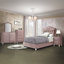 Commode à 6 tiroirs en tissu rose