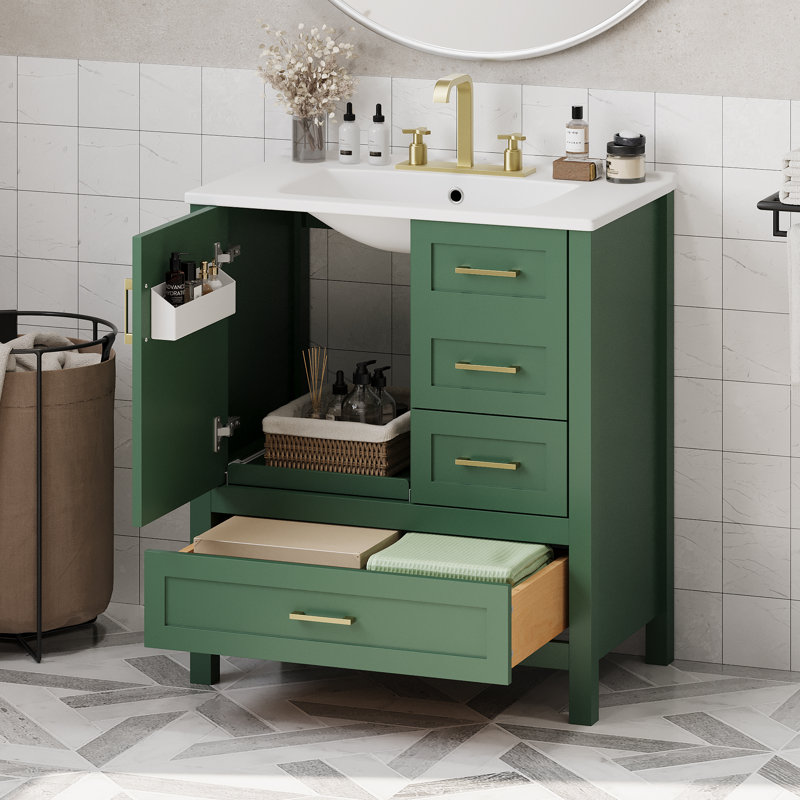 Ensemble de meuble-lavabo 30 po avec lavabo, Vert
