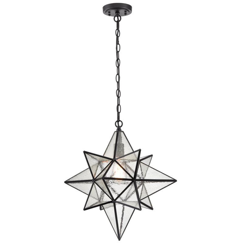 Luminaire suspendu Moravian Star, Noir, H 66 po x l 18,7 po x P 18,7 po