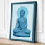 Buddha in Blue Light Minimalist - Wrapped Canvas-283819360-283819383