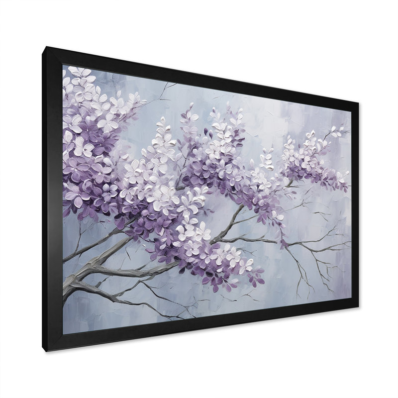 Beautiful Lilac Dreamscape IV - Lilacs, art mural encadré, Cadre simple noir, H 30 po x l 40 po x P 1,5 po