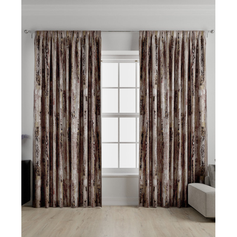 Emmie Blackout Curtains / Drapes Pair, Pink/Yellow/White, Width 116 x Drop 182cm