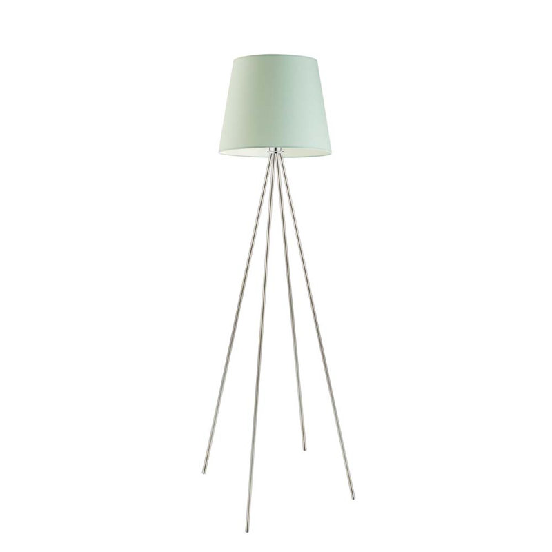 Arlaine 157 H cm Floor Lamp, White/White Inside, Brushed Steel