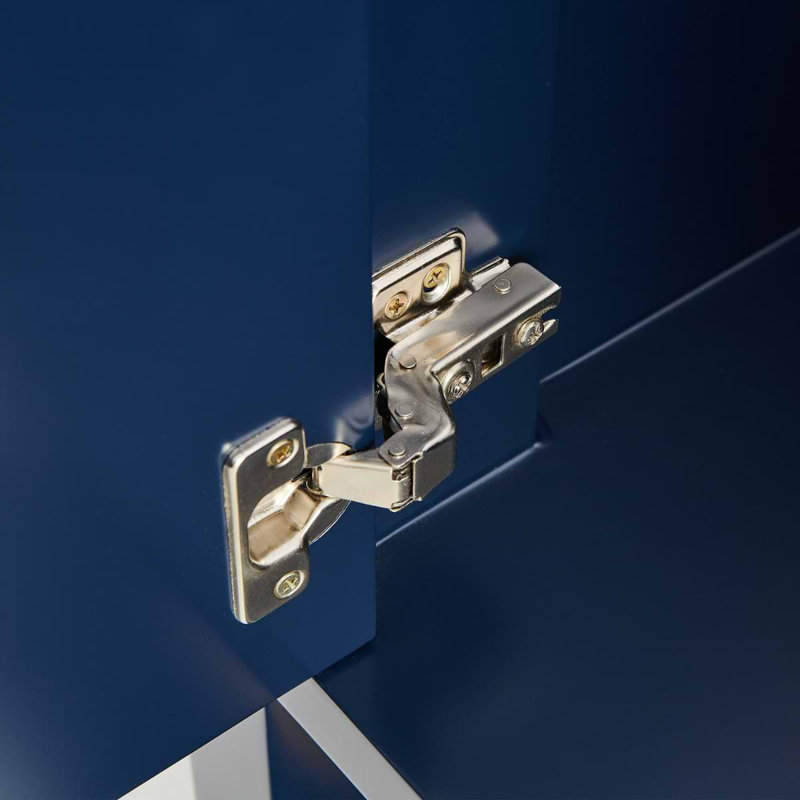 Sheraton 36" Freestanding Standard Single Bathroom Vanity with Top, Navy, Gold Zinc Alloy