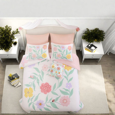 Ensembles de literie à motif floral, ensemble d'édredon en microfibre pour grand lit pour filles