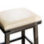 Élégant tabouret de comptoir de 24 po avec finition gris patiné et housse en cuir français - ajoute de la classe à votre siège de cuisine avec style et complète le décor du bar de la maison-1092026946