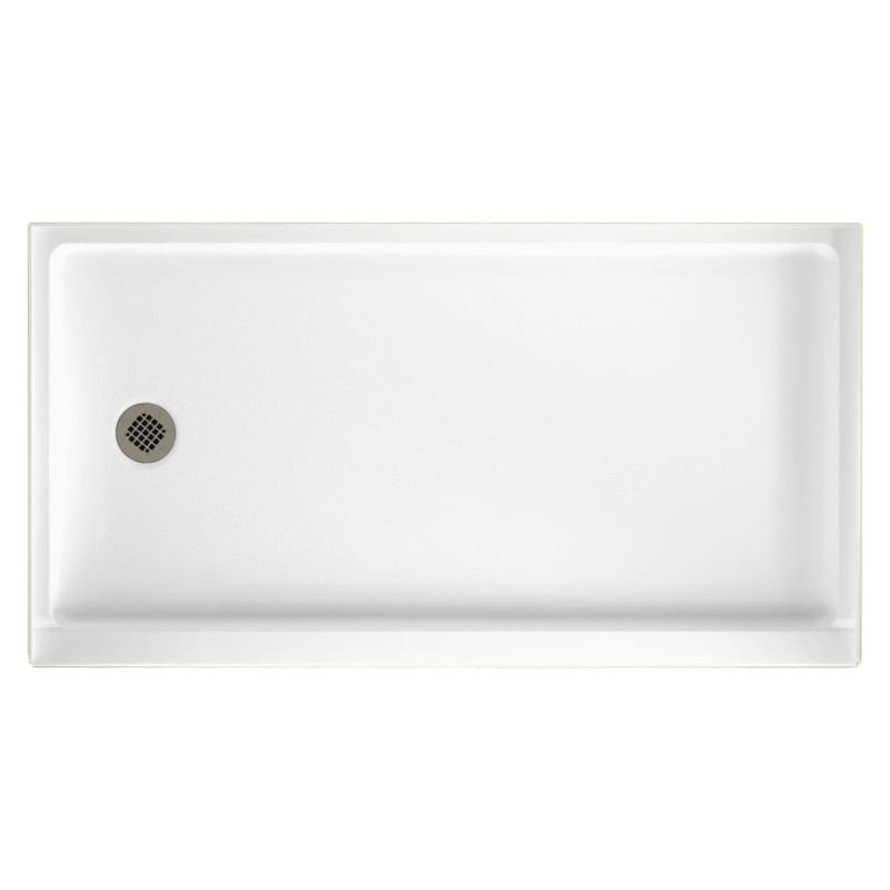 32'' W 60'' D Rectangular Single Shower Base, Left-Hand, Tahiti White