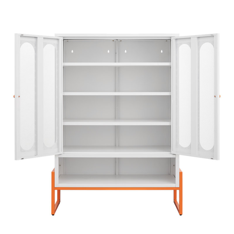 Armoire à chaussures à double porte en maille Modern Modern, Blanc