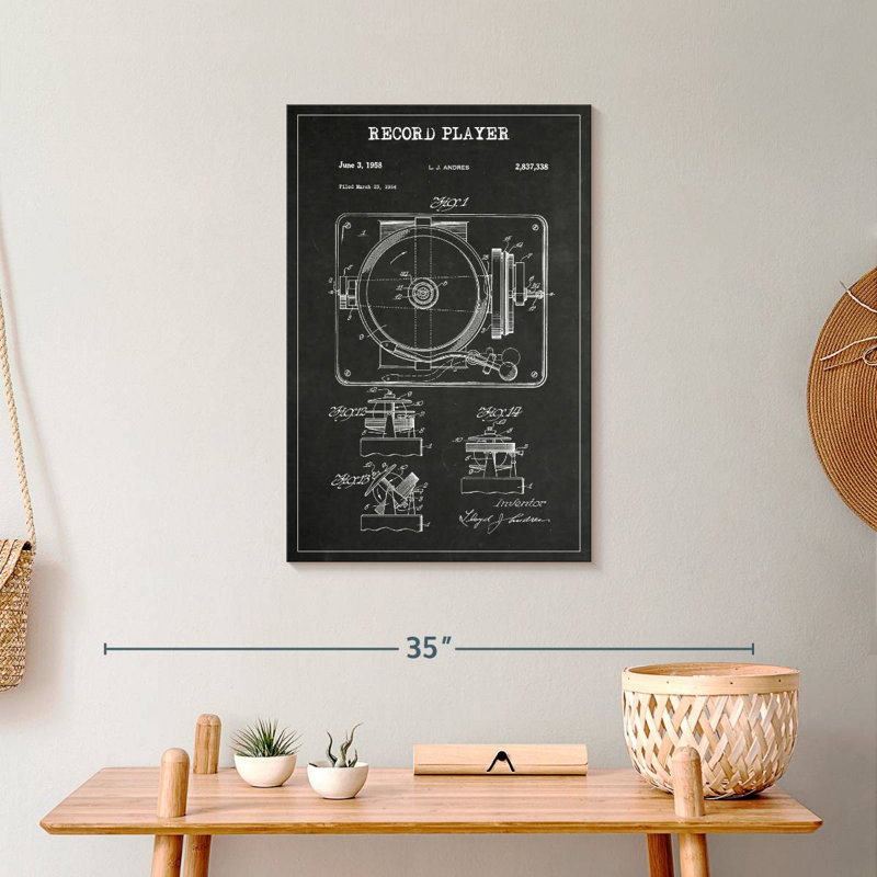 Impression sur toile pour tourne-disque, H 24 po x l 16 po x P 1,25 po