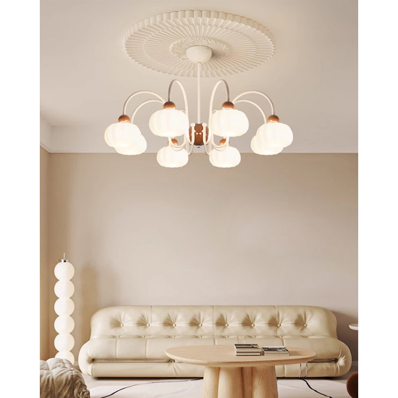 Lampe suspendue en fer de style français avec abat-jour en acrylique