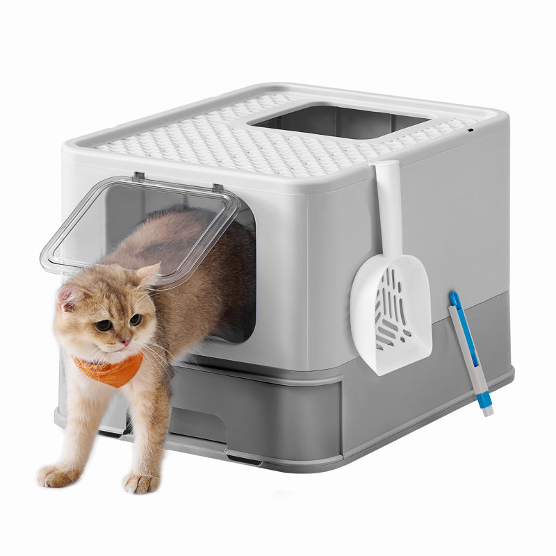 Enclosed Litter Box, Grey