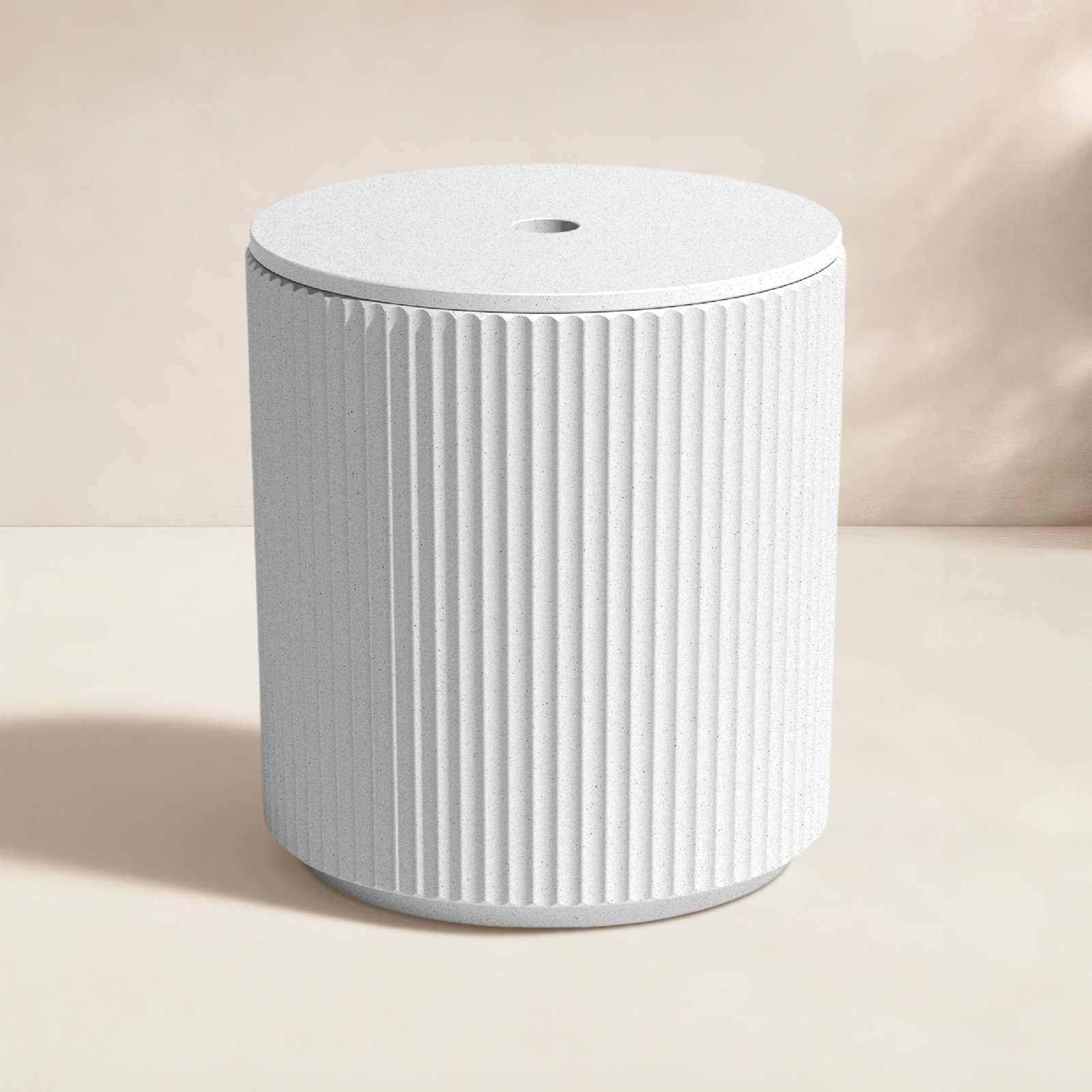Demi Series 18.5 " Patio Side Table, White