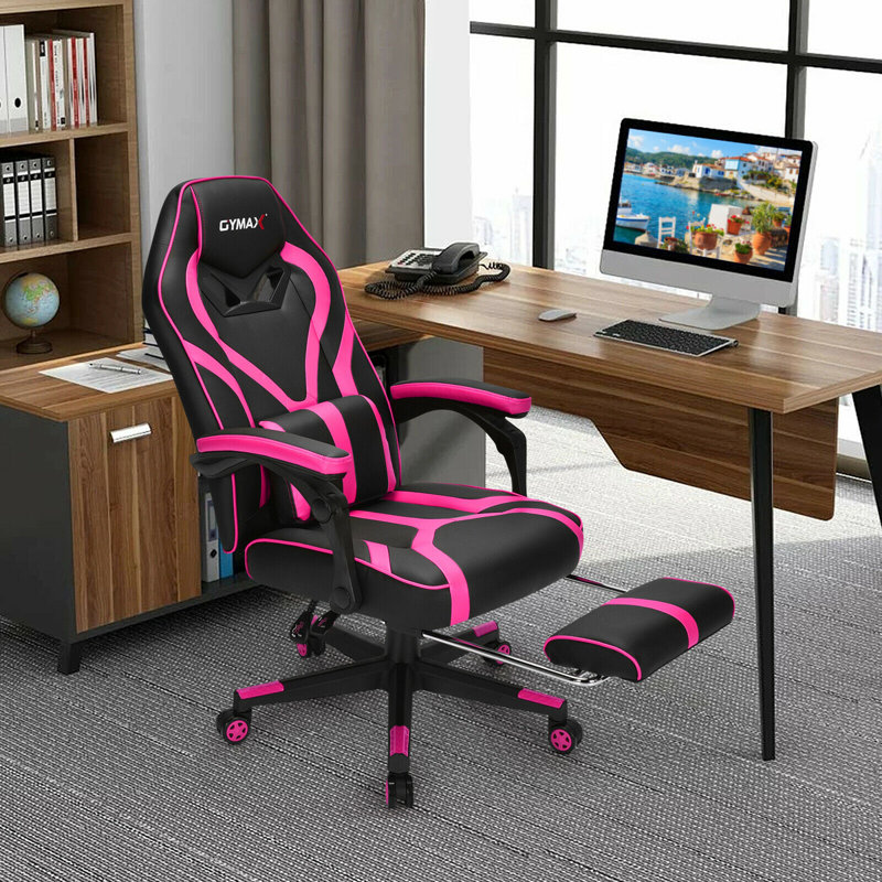Fauteuil de jeu, Noir / Rose