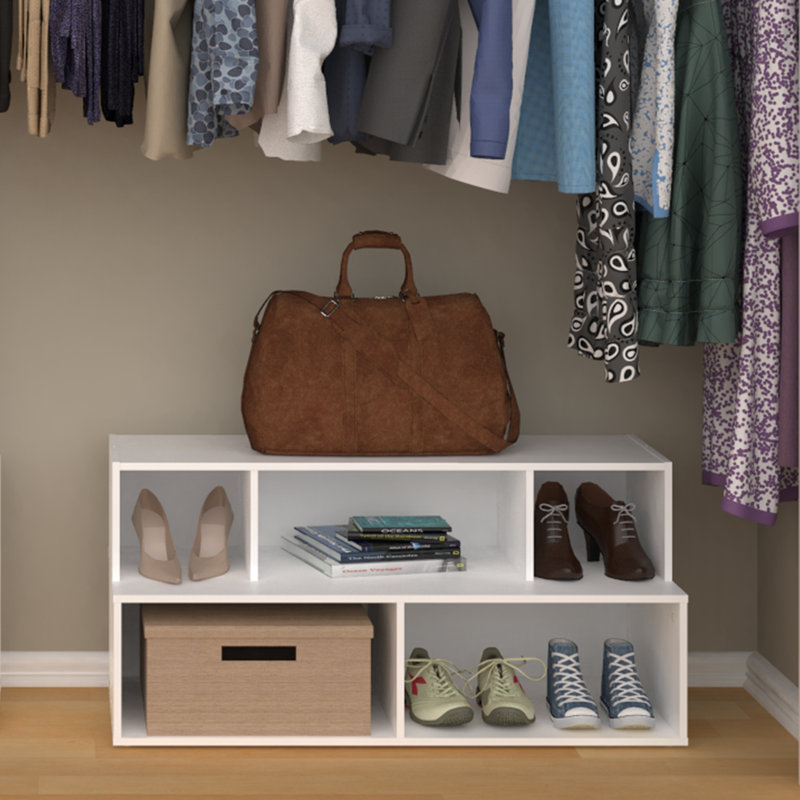 10 Pair Stackable Shoe Rack, White