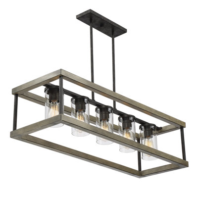 Luminaire suspendu linéaire à 5 lumières pour îlot de cuisine Mallie