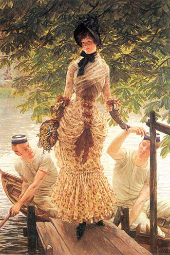 « on the thames » par james tissot, une seule pièce non encadrée, impression, H 36 po x l 24 po x P 1,5 po
