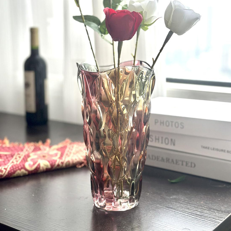 Glass Table Vase, Pink