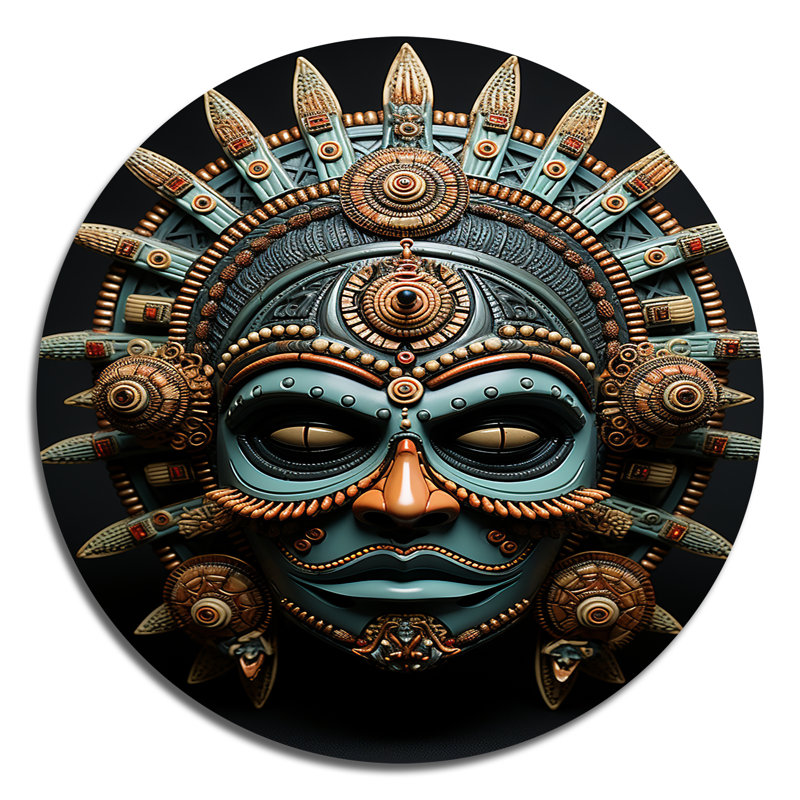 Masque africain Yoruba tribal africain, 16" H x 16" W