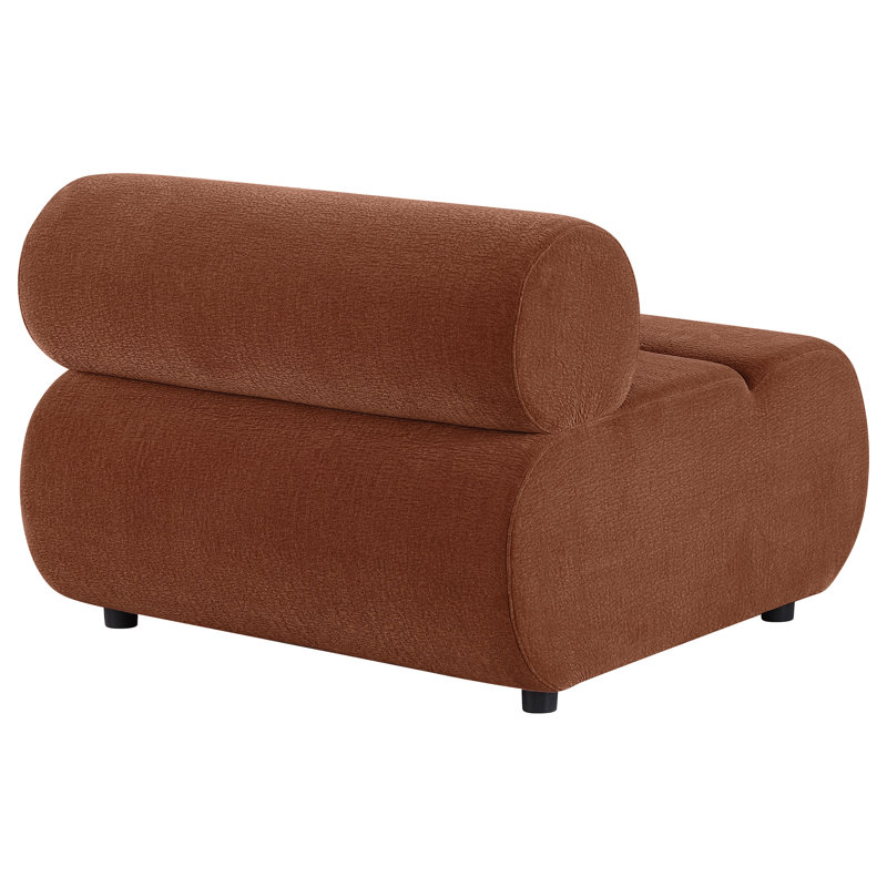 Fauteuil sans accoudoirs Byrne en velours rouille