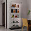 Armoire de rangement en verre trempé, armoire à vin, armoire de rangement, classeur avec bandes lumineuses à DEL Bluetooth-618732150