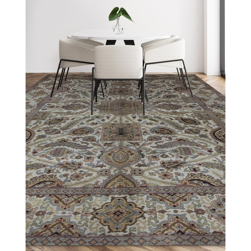 Magnolia Wool Oriental Area Rug in Beige/Brown